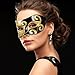 TecUnite 14 Pieces Unisex Retro Half Masquerade Masks Face Mask Venetian Mask for Fancy Dress Costume Party (Gold and Black)