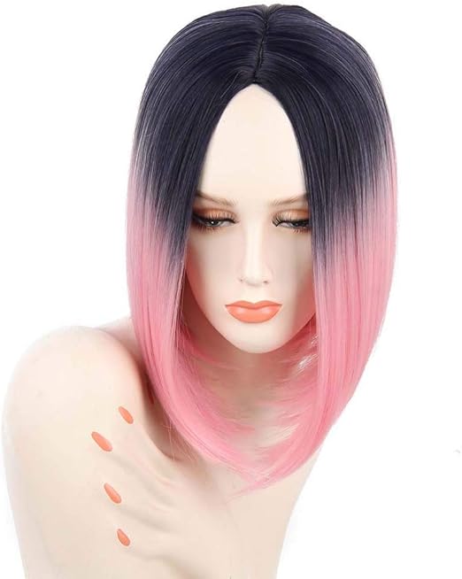 Amazon Com X Lfc Women Short Straight Bob Haircut Ombre Hairpiece