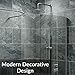 Rain Shower Head Stainless Steel – NEW 2019 High Pressure 8 In Rainfall Bathroom Powerful Spray Shower Heads – Best High Flow Fixed Chrome SPA Showerhead with Adjustable Metal Swivel Ball (6 inch)