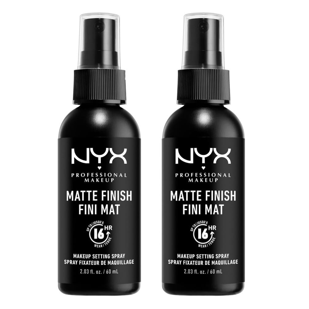 NYX Professional Makeup Setting Spray, Long Lasting Formula, Vegan, Matte Finish, Pack of 2, 60 ml