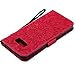 S8 Plus Case,Samsung Galaxy S8 Plus Cover,SMYTU Premium Emboss Sunflower Flip Wallet Shell PU Leather Magnetic Cover Skin with Wrist Strap Case(Red)