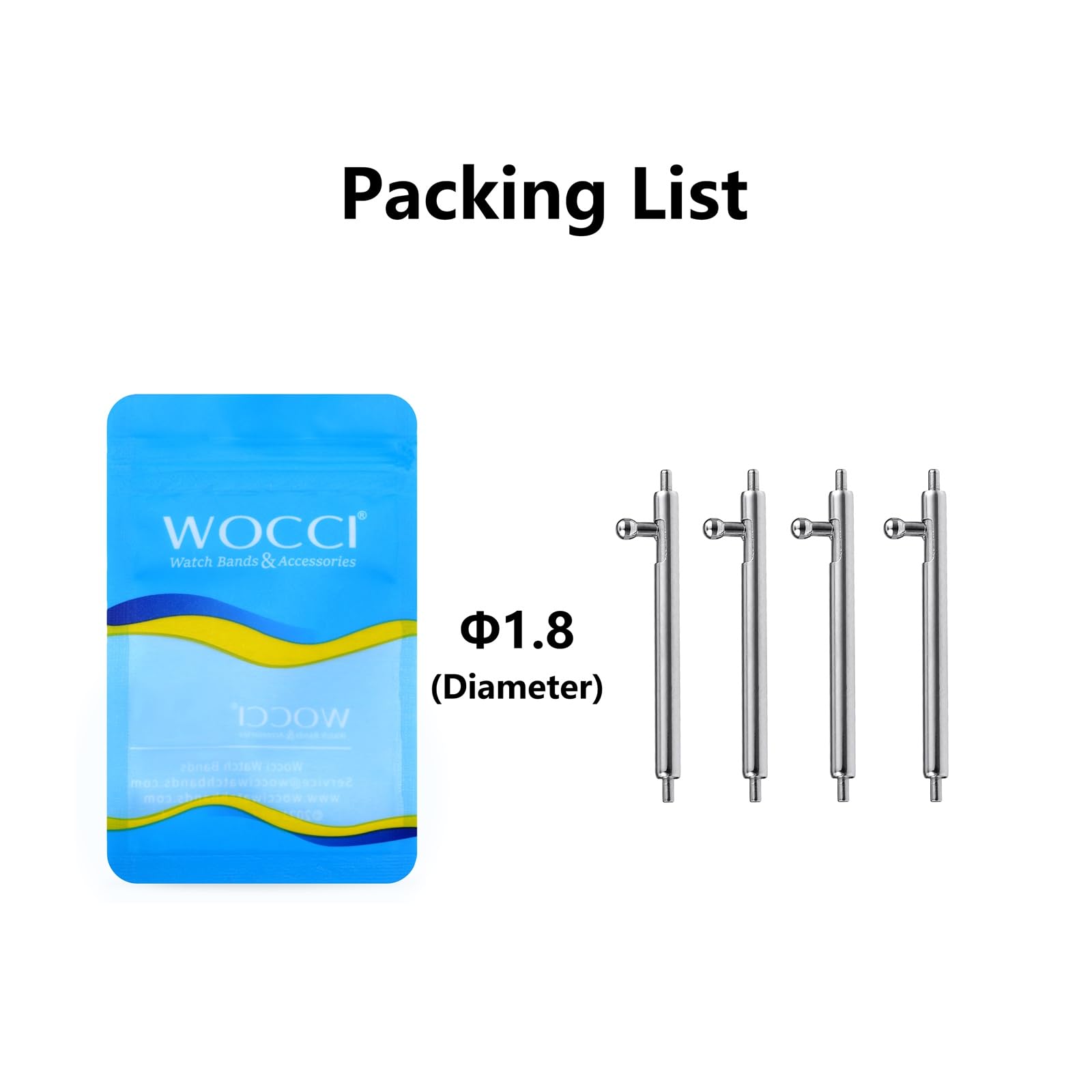 WOCCI 22mm Quick Release Spring Bars, Pins for 22mm Watch Band