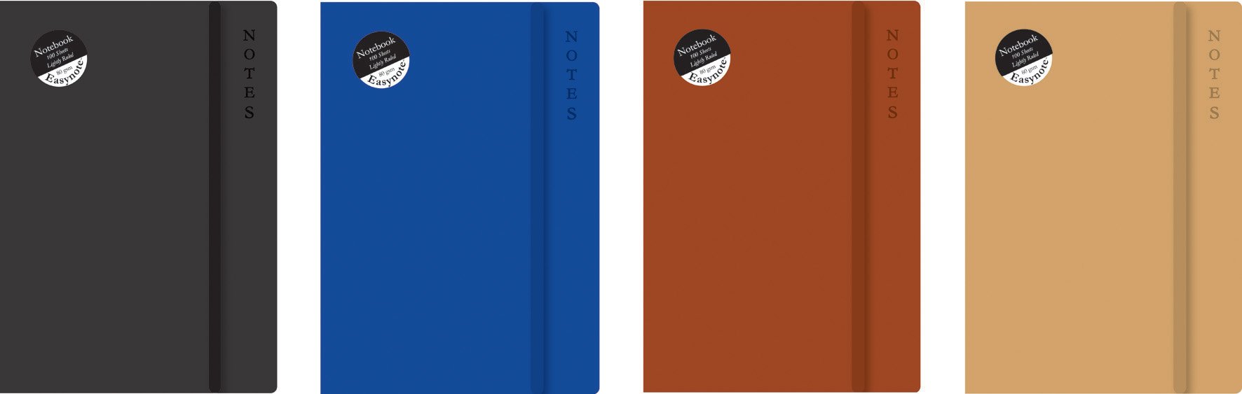 EasyNote A5 notebook - soft touch rustic cover x 1 single book