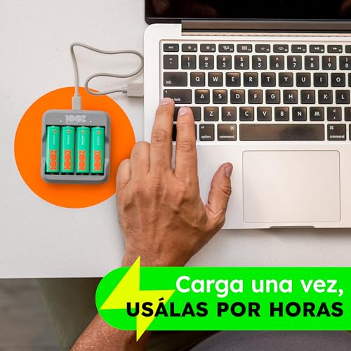 100%PeakPower Pilas Recargables AA 2300 mAh NiMH, Paquete de 12 Unidades - hasta 1000 Recargas, Alta Capacidad, Precargadas - Pilas AA Recargables para Juguetes, Controles, Adornos de Navidad