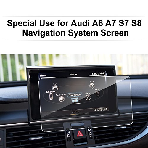 Audi A6 A7 S7 S8 2012- 2018 Car Navigation Screen Protector,LFOTPP [9H Hardness] Clear Tempered Glass In-Dash Screen Protector Center Touch Screen Protector Anti Scratch High Clarity