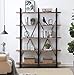 O&K FURNITURE Double Wide 5-Shelf Bookcase, Industrial Large Open Metal Bookcases Furniture, Etagere Bookshelf for Home & Office