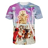 World Crisis Strong Alien Cat Invade Blouse Adult T-Shirt , (XL=US L)