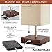 MissionMax Modern Brown Small Table Lamp w USB Quick Charging Port, Great for LED Bedside, Desk, Bedroom, and Nightstand Lamps or Other Table Lights