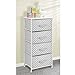 mDesign Tall Dresser Storage Tower Stand with 4 Removable Fabric Drawers - Steel Frame, Wood Top Organizer for Baby, Kid, and Teen Bedroom, Nursery, Playroom, or Dorm - Gray/White Polka Dot