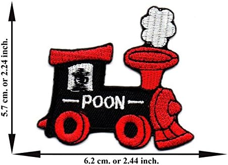 Train Poon Embroidered Applique Iron on Patch T-shirt Cap Jeans Bag