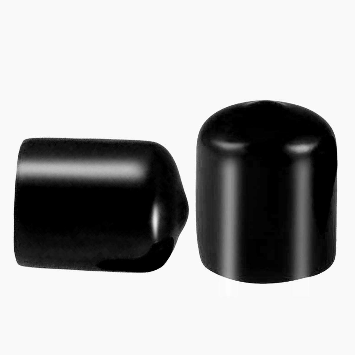 100 Pcs Screw Thread Protectors, PVC Rubber Round Tube Bolt Cap Plastic End Cap Cover Thread Protectors Black, Inner Dia 15mm