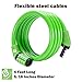 Etronic Security Multi-Purpose Self Coiling Cable Lock, 4-Feet x 5/16-Inch - Green