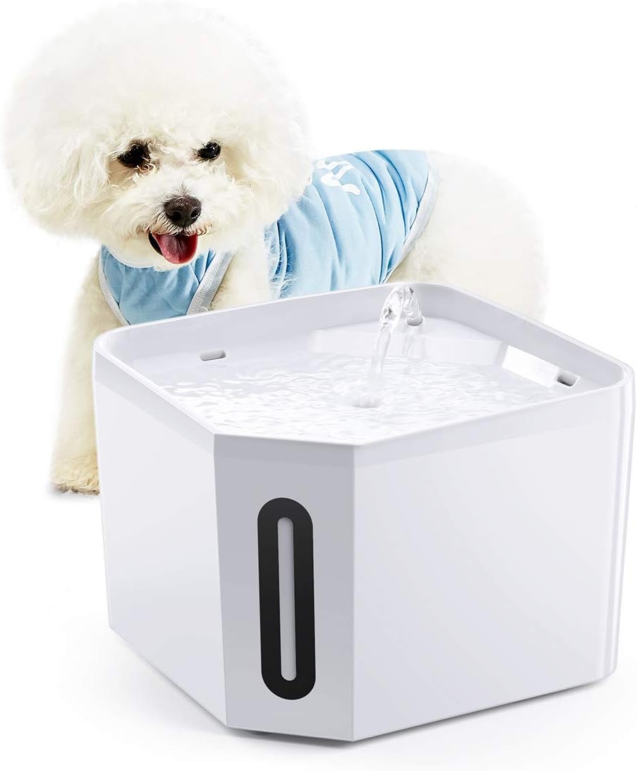 isYoung Pet Fountain, 84oz/2.5L Automatic Cat Water Fountain Ultra Quiet Dog Water Dispenser for Cats, Dogs, Small Pets