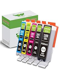 GREENBOX Compatible Ink Cartridge Replacement for PGI-280XXL CLI-281XXL PGI 280 CLI 281 for PIXMA TS9120 TS6120 TS8220 TR8520 Printer (1 PGBK 1 Black 1 Cyan 1 Magenta 1 Yellow)