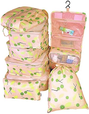 Packing Cubes my FL 6pcs Backpack Organizers Set with Shoes Bag Travel Luggage