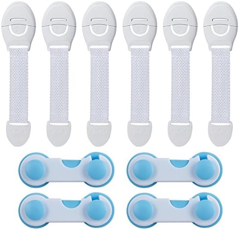 Child Safety Cabinet Locks (10 Pack) - Best Latches to Baby Proofing Latches for Cabinets, Dresser, Drawer, Oven, Toilet Seat - 3M Adhesives, Easy Install
