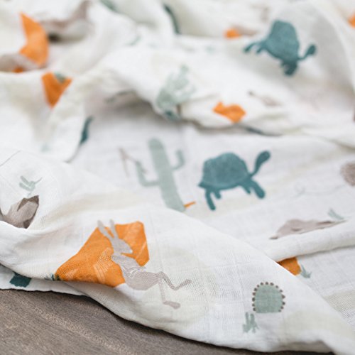 Saranoni Luxury Decorative Muslin Swaddle Baby Blanket (Slow and Steady