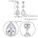 EVER FAITH 925 Sterling Silver Cubic Zirconia Tear Drop Dangle Statement Earrings for Women, Bride, Wedding
