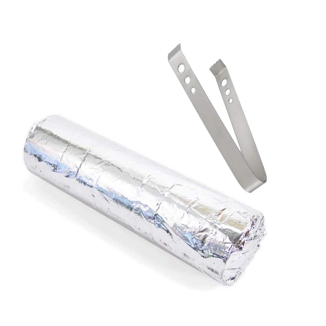 NKlaus Premium Smoking Accessories: 1 Roll 40mm Smoking Coal 7cm Smoking Tongs Stainless Steel 40639