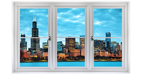 Amazon Com 24 Window Landscape Scene Instant City View Chicago Illinois Skyline Dusk 1 White Closed Wall Sticker Room Decal Home Office Art Decor Den Mural Man Cave Graphic Small Tools Amazon Com 24 Window Landscape Scene Instant City View Chicago Illinois Skyline Dusk 1 White Closed Wall Sticker Room Decal Home Office Art Decor Den Mural Man Cave Graphic Small Tools