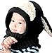 Bienvenu Winter Kids Cable Knit Warm Dog Animal Hats Knitted Hooded Scarf Beanies for Autumn Winter, Black