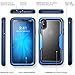i-Blason Magma Series Case for iPhone X / iPhone Xs, Heavy Duty Protection Clear Back Shock Reduction/Full Body Bumper Case with Built-in Screen Protector (MetallicBlue)