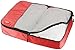 Amazon Basics 4 Piece Packing Travel Organizer Zipper Cubes Set, Large, Red