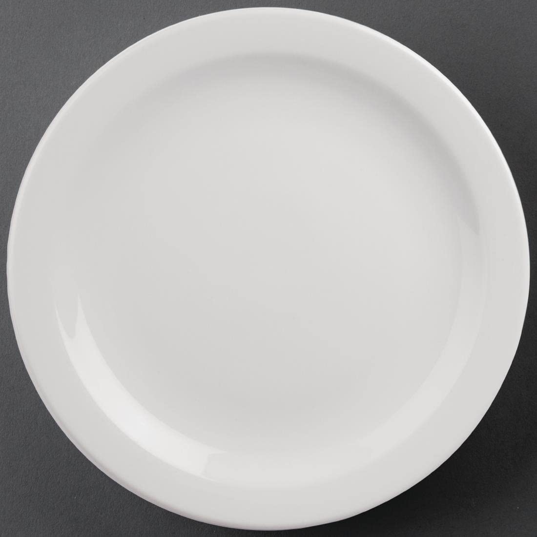 Olympia Athena Narrow Rimmed Plates 284mm/11 1/4 Pack of 6 - White Fully Vitrified Porcelain Dinner Set Restaurant Tableware Dishwasher Safe CF365 — image 1