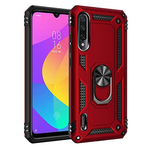 BestST Case for Xiaomi Mi A3/ Mi CC9E, Tough Armor Shell with Reinforced Kickstand, Heavy Duty Protection, Air Cushion Technology, Red — image 1