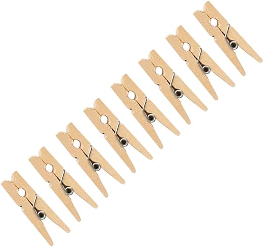 Fengyuanhong 100 Piezas de Ropa Clip de Madera Pantalones de Secado