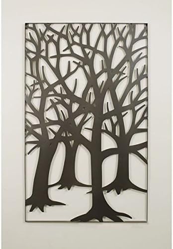 Wall Art/ Wall Decor, Mysterious Style Brown Autumn Trees Metal Wall Decor Organic MC182. 30 in Wide x 48 in Tall