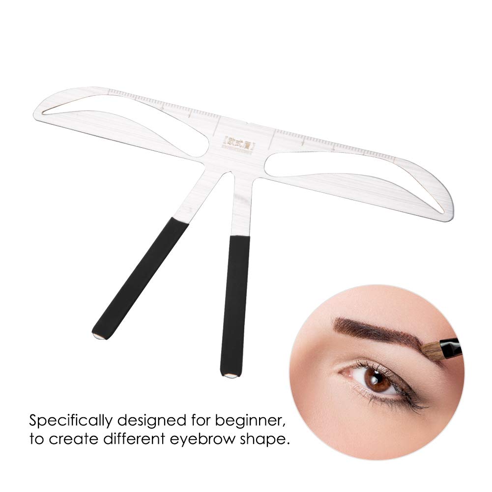Eyebrow Measurement Ruler, Ruler Shape Tattoo Eyebrow Ruler Makeup Tool Balance Extension Stencil for DIY or professional Permanent Makeup Gold Ratio Eyebrow Makeup(7#)