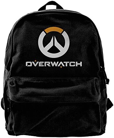 Overwatch Shooter Video Game Canvas Backpack School Rucksack Travel Backpack Laptop Backpack Black