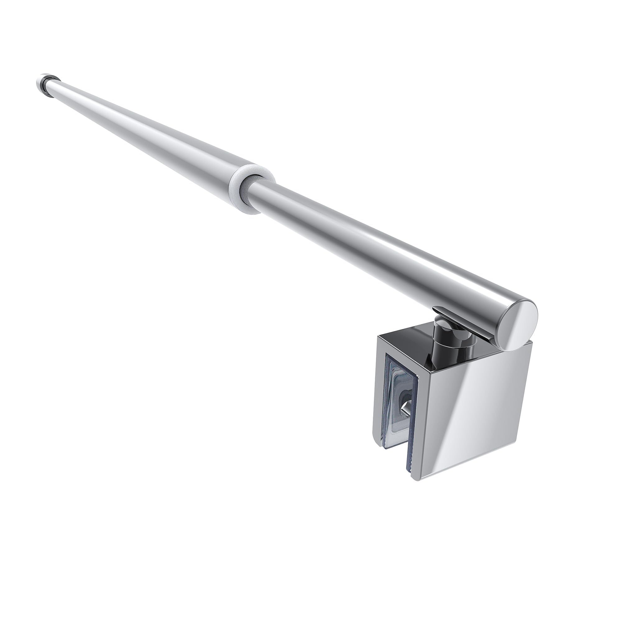 SVNR Adjustable Stainless Steel Telescopic Shower Screen Support Bar, 800mm-1200mm, 6-10mm Glass Thickness (Silver Circular)