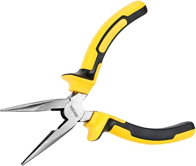 Dowell HY020244 6 Inch Long Nose Pliers with Wire Cutter Nickel Chromium Steel