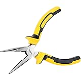 DOWELL Needle Nose Pliers Long Nose Pliers 8 Inch with Wire Cutter for Jewelry Nickel Chromium Steel Construction And Profess
