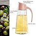 Olive Oil Dispenser Bottle, Vinegar Dispensing Cruets, 17 Oz Condiment Oil Glass Bottle, Pink (Pink)