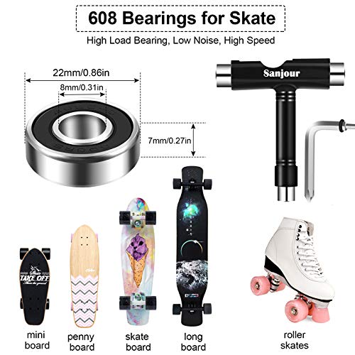 Sanjour Skate Tool Kit AllinOne Skate T Tool Kit w/ 8pcs 608RS