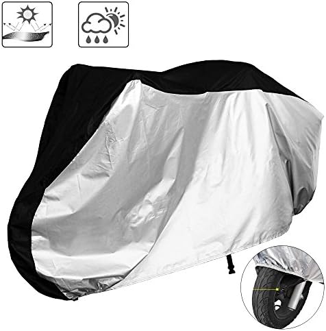 Bike Covers Outdoor Storage | Yoosion Bike Cover for Transport On Rack 190T UV Bicycle Tarp Waterproof with Lock Hole