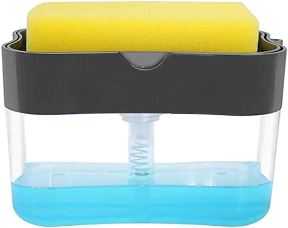 LEVONSITY Soap Dispensers, Sink Organizer Pump Soap Dispenser with Sponge Holder,detergent Dispenser Kitchen Utensil Holder for Kitchen