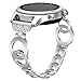 Compatible with Samsung Galaxy Watch Active/Active 2 band/Galaxy Watch 42mm/ Gear Sport/Gear S2 Classic/Garmin Vivoactive 3, 20mm Stainless Steel Replacement Bracelet Strap Bangle Silver