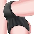 Penis Ring for Men - Silicone Black Stretchy Cock Ring for Longer Harder Stronger Erections - Erection Enhancing Sex Toy