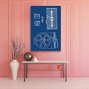 Vintage Structure Drawings Home Artwork for Living Room Bedroom