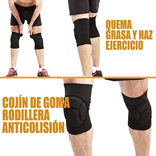 Rodilleras Voleibol, Rodilleras Deportivas, Rodilleras de Esponja Gruesa, Rodilleras Transpirables para Prevención de Colisiones para Deportes al Aire Libre, Correr, Gimnasio, Baloncesto (1 par)