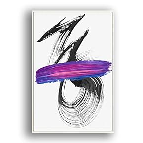 Framed Canvas Wall Art for Living Room, Bedroom Colored Brush Canvas Prints for Modern Home Decoration Ready to Hang - 16"x24" inches