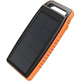 Solar Charger RAVPower 15000mAh Outdoor Portable Charger Solar Power Bank Dual USB External Battery Pack Power Pack with Flashlight (IPX4 Splashproof, Dustproof, Solar Panel Charging, DC5V/2A Input)