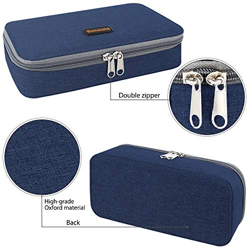 Homecube Pencil Case, Big Capacity Pen Case Desk Organizer with Zipper for School & Office Supplies - 8.74x4.3x2.17 inches, Blue