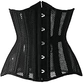 LARTIGUE Women Heavy Spiral 26 Steel Boned Underbust Corset Satin Heavy Duty Waist Training Shaper Cincher