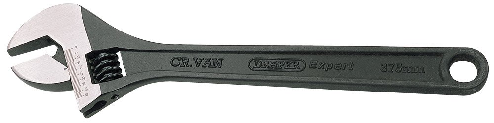 Draper 52683 365 Expert Crescent Type Adjustable Wrench with Phosphate Finish, 375mm , Blue