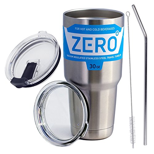 Stainless Steel Tumbler with Lid, Double Wall Vacuum Insulated Travel Mug for Hot and Cold Drink by Zero Degree (30oz Bundle)